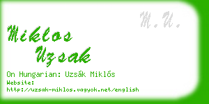 miklos uzsak business card